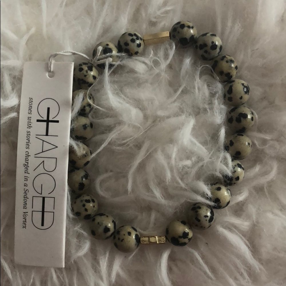 Charged Dalmatian Jasper Bracelet